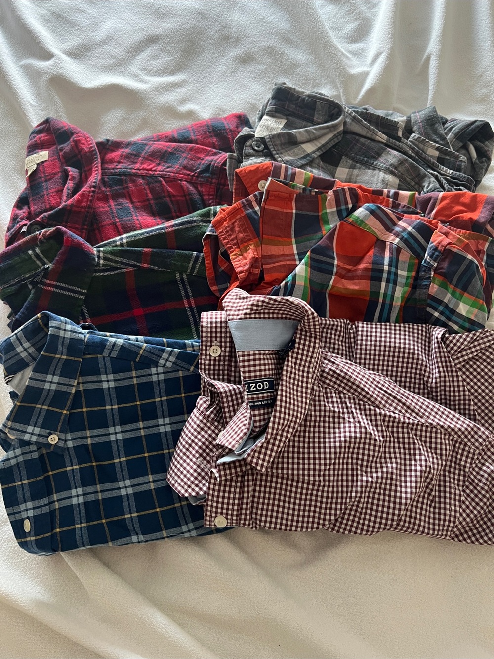 Mens long sleeve button down shirts&flannel bundle
